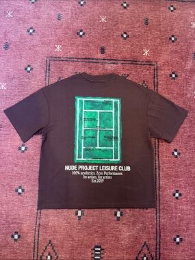 Nude Project Leisure Club Graphic T-Shirt - Brown with Green Print